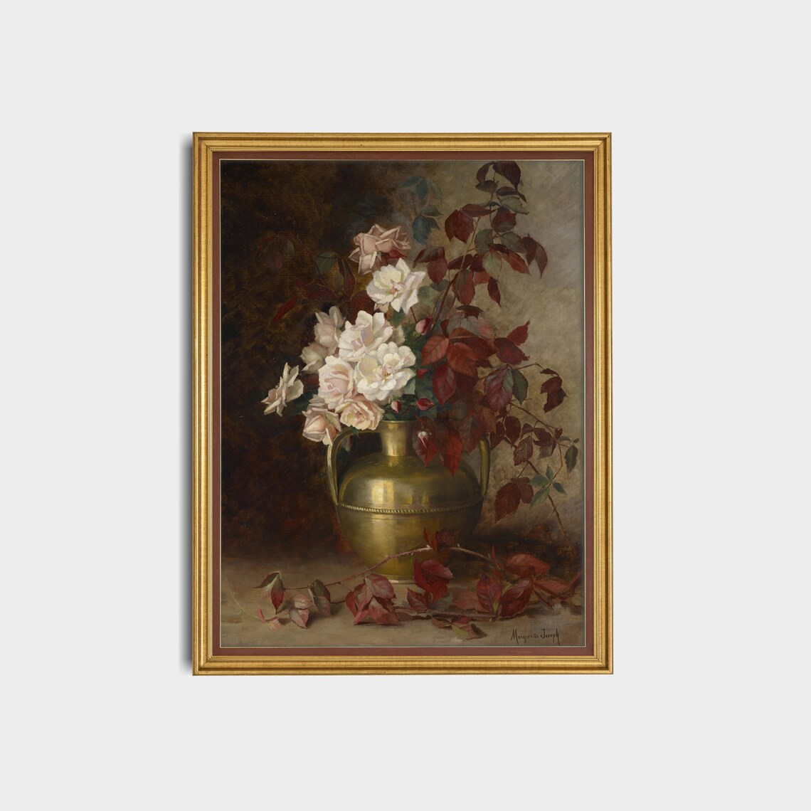 Vintage Still Life With Roses, Farmhouse Art Print - Image 3