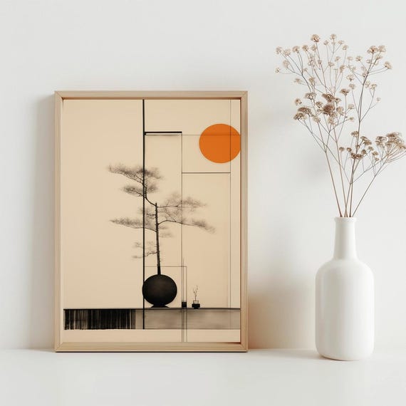 Japanese Style Wall Art Japandi Neutral Scandinavian Print Minimalist Modern Poster Wabi Sabi Spa Sg161