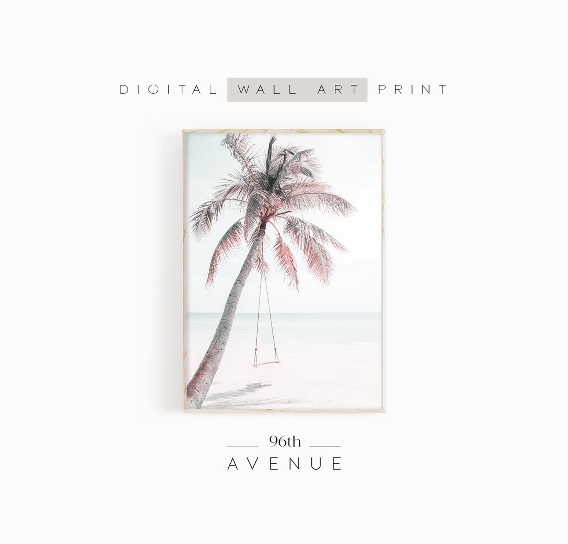 Palm Tree Photo Tropical Beach Art Print