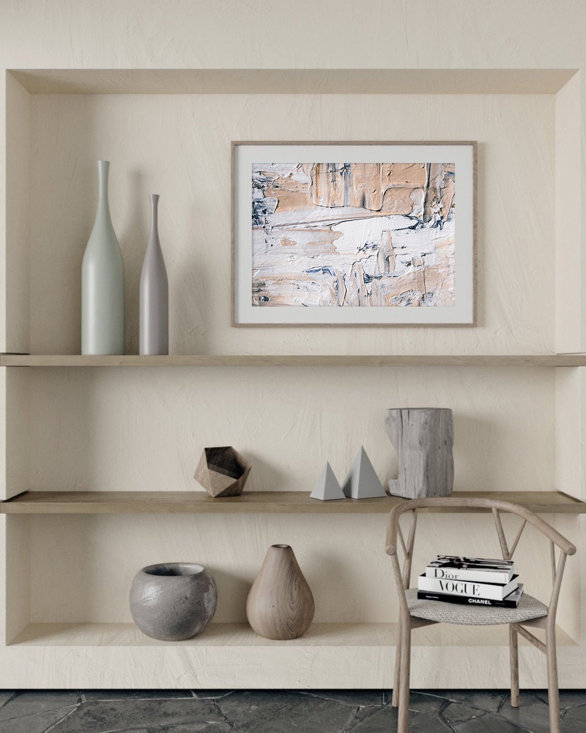 Beige Abstract Painting Neutral Abstract Print Modern Painting Wall Art - Image 2