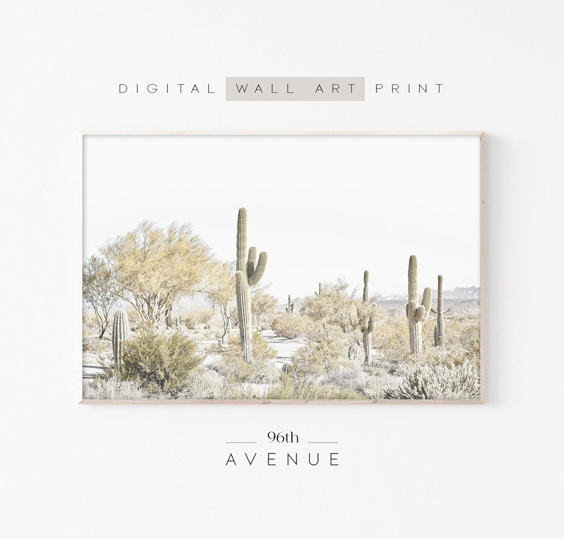 Desert Landscape Print Arizona Desert Wall Art Southwestern Decor Instant