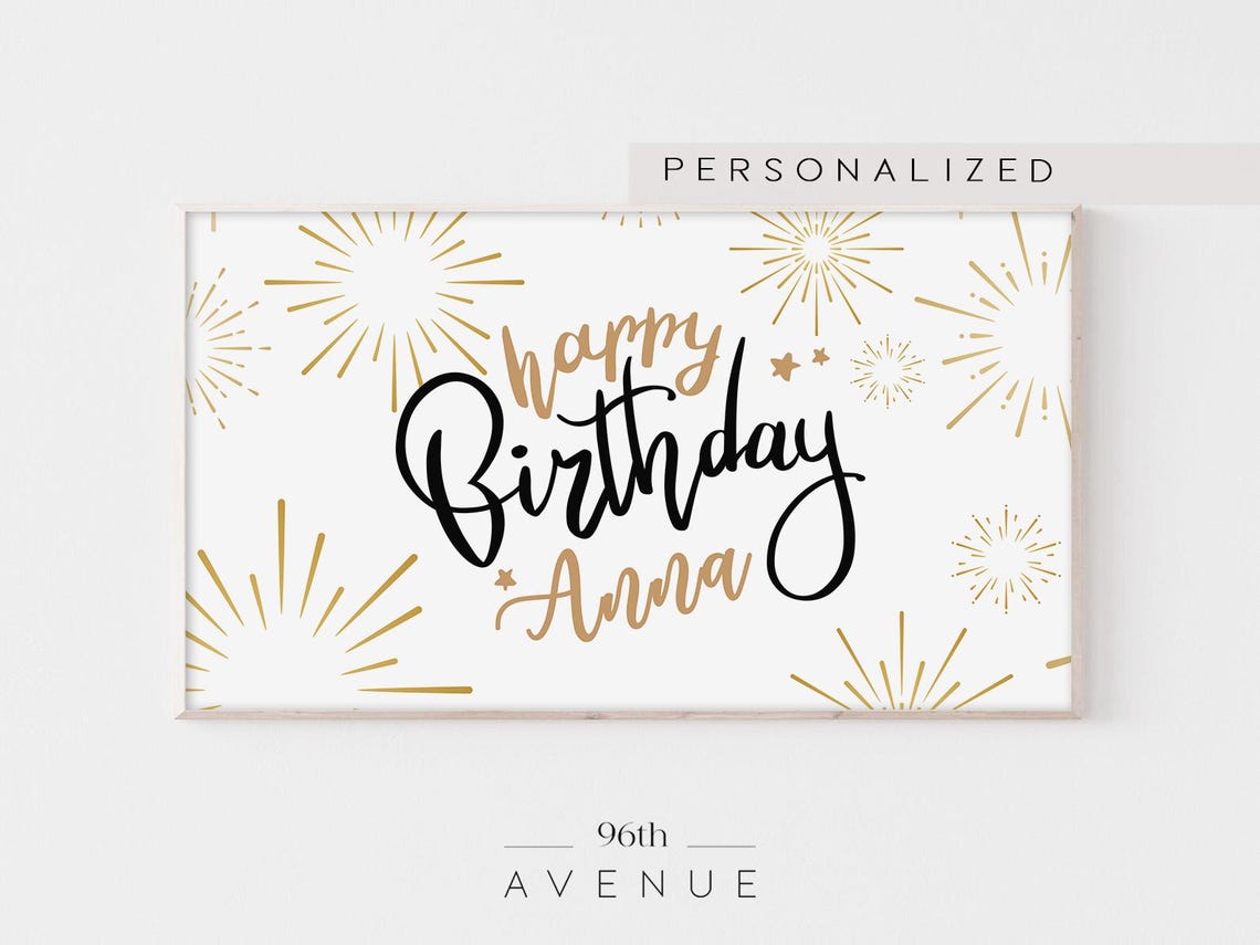 Personalized Birthday Party TV Art