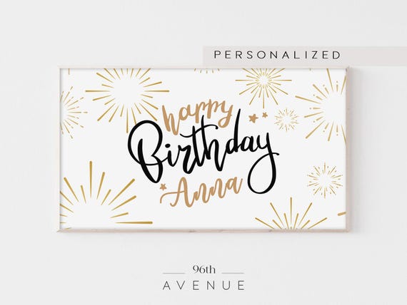 Personalized Birthday Party TV Art