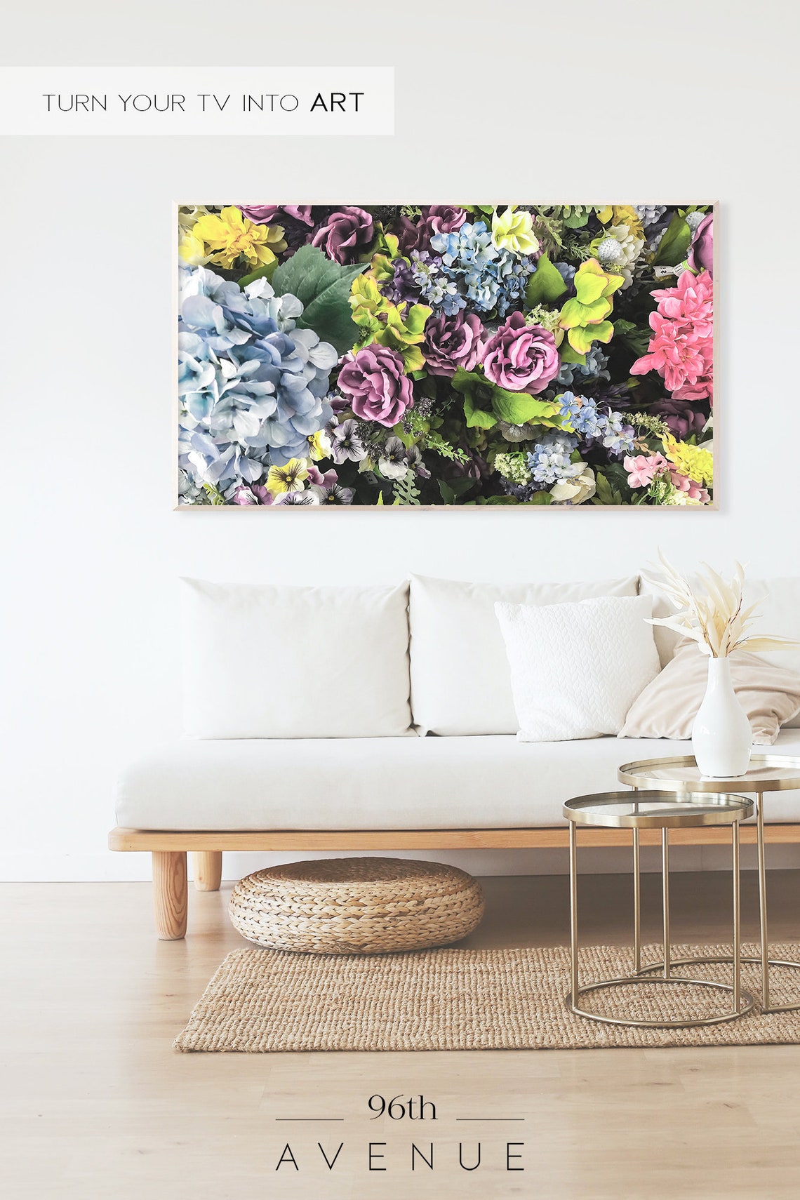 Colorful Hydrangea Rose and Peony Bouquet Lush Floral Photo Poster - Image 2
