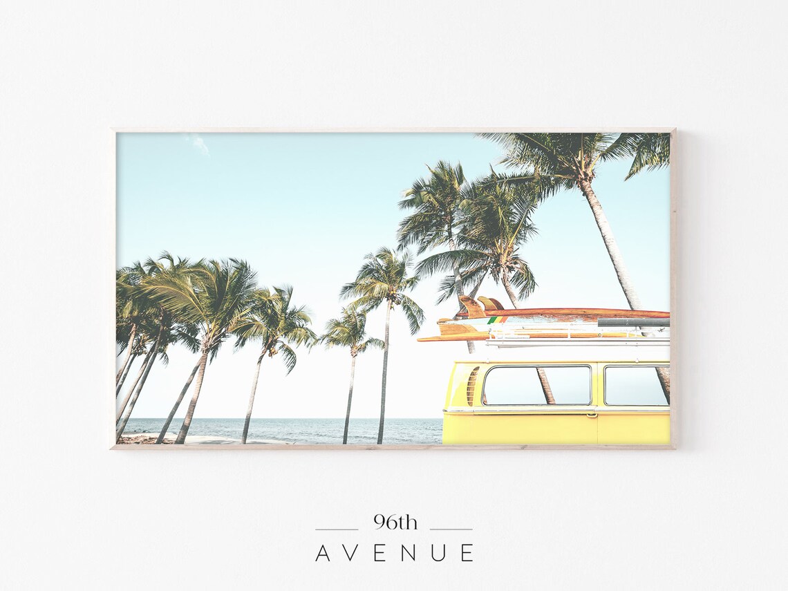 Beach Camper Van Art Print, Coastal Wall Decor