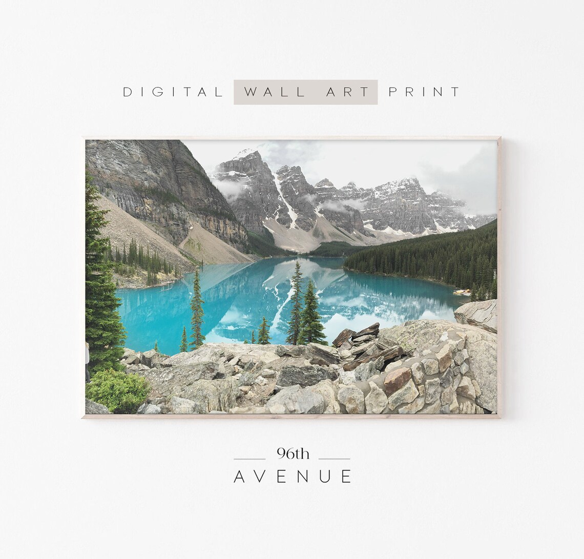 Mountain Lake Print Nature Photography Canada Photography Instant
