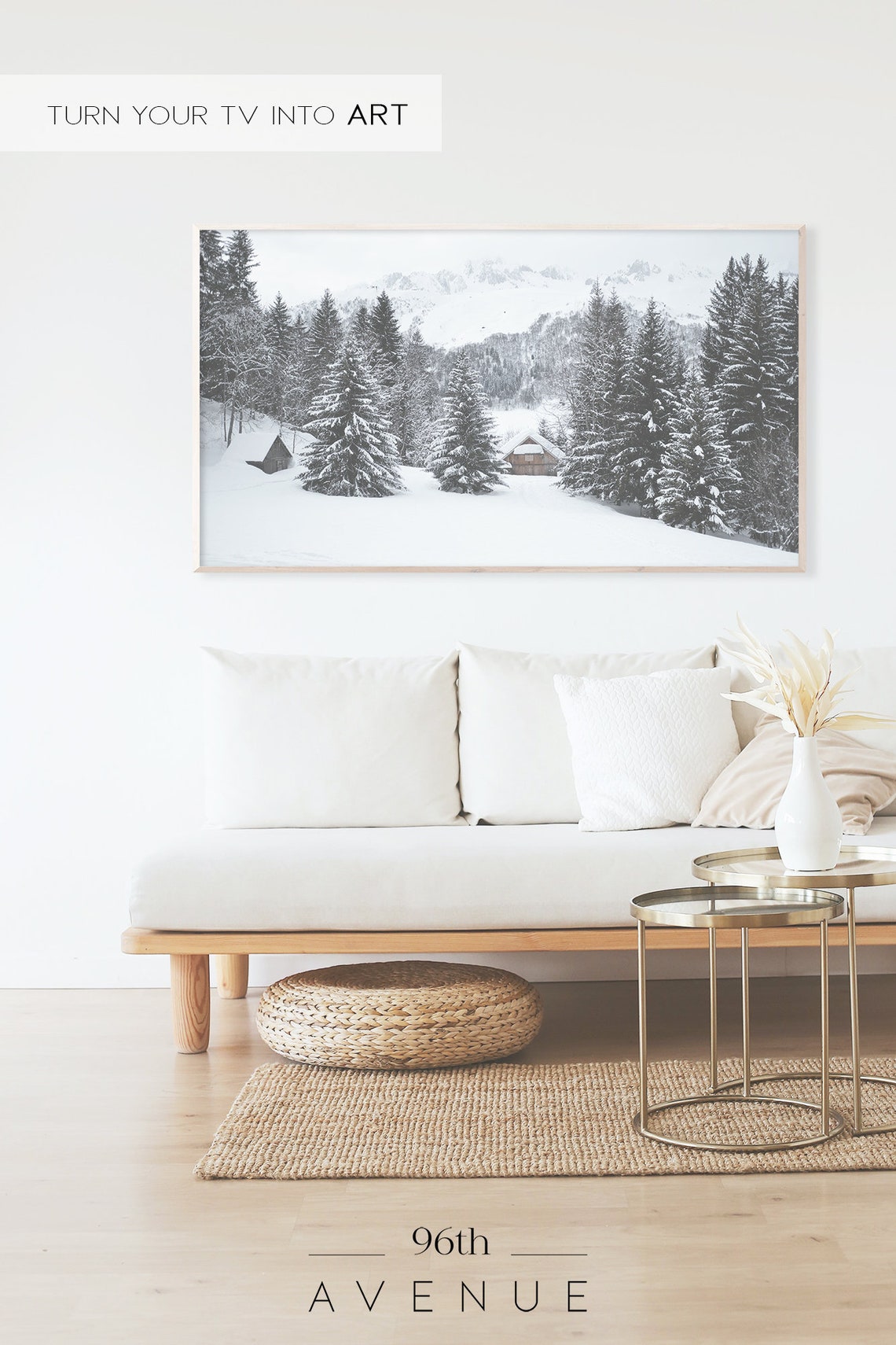 Frame Tv Art Forest Cabin In The Snow Tv Art Instant - Image 2