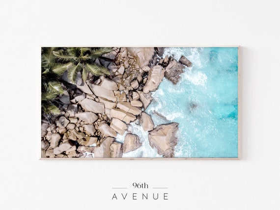Frame Tv Art Aerial Beach Tropical Landscape Art For Tv Instant