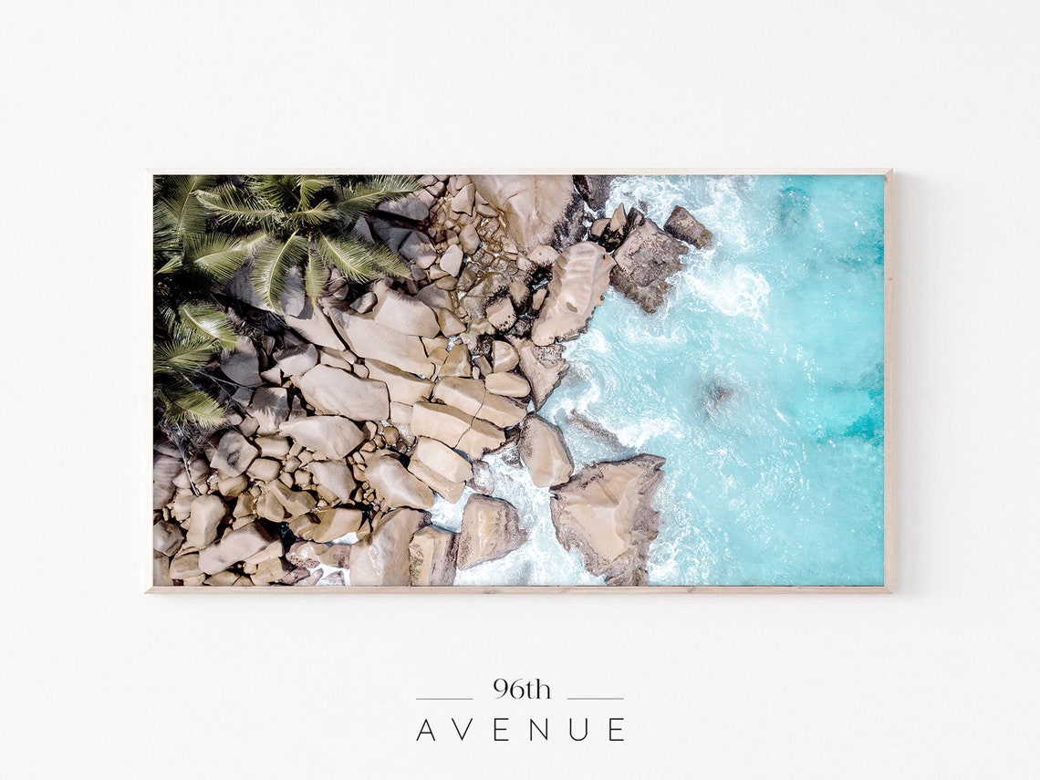 Frame Tv Art Aerial Beach Tropical Landscape Art For Tv Instant