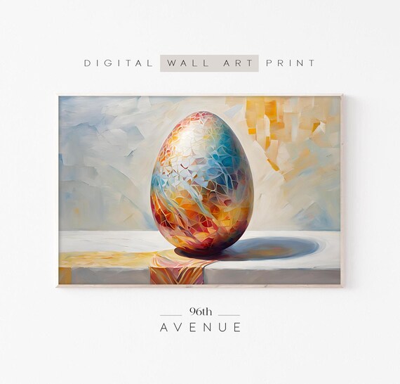 Easter Egg Painting, Abstract Spring Wall Art