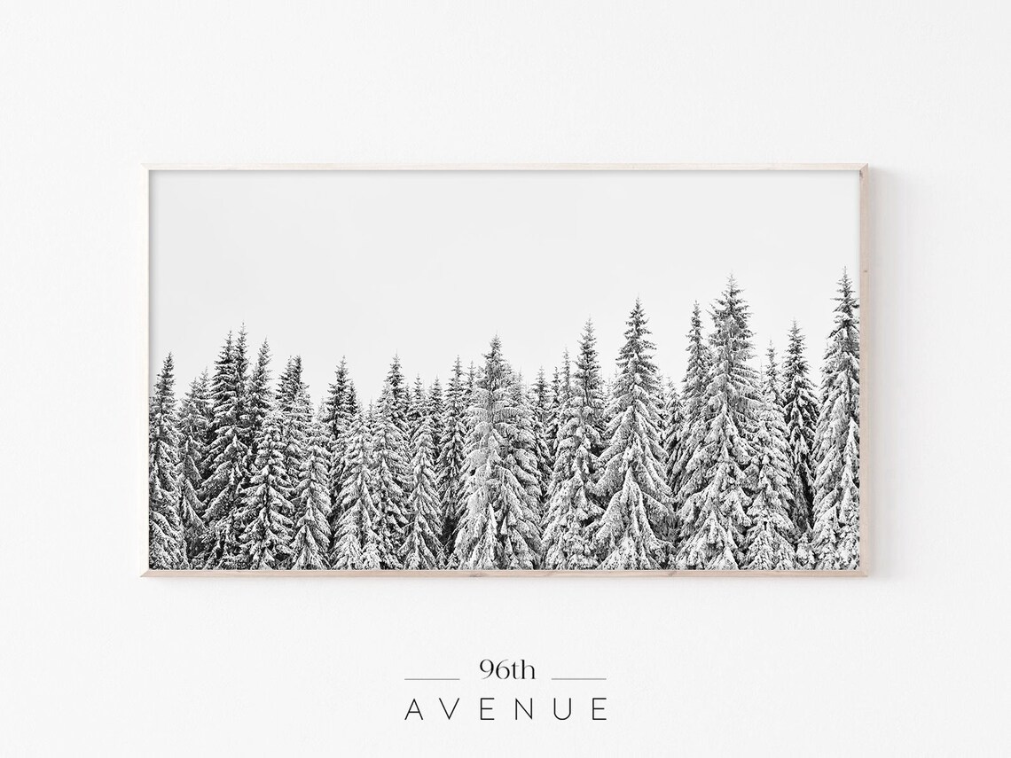 Winter Pine Tree Forest Art Print