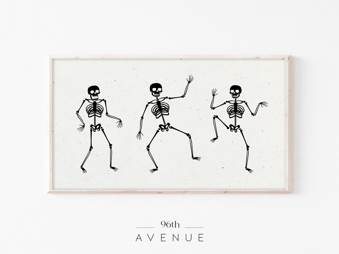 Halloween Dancing Skeletons Art Print