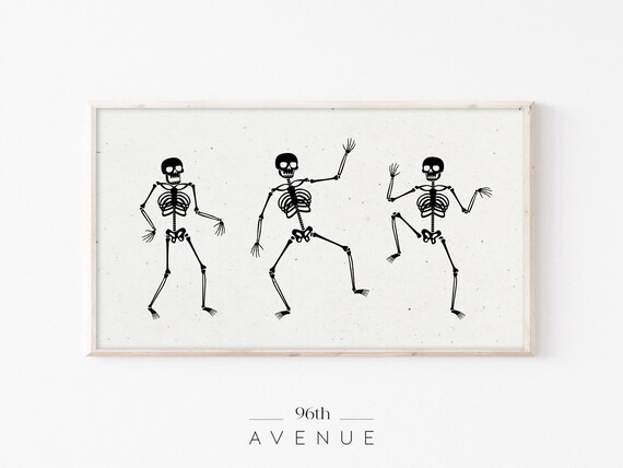 Halloween Dancing Skeletons Art Print