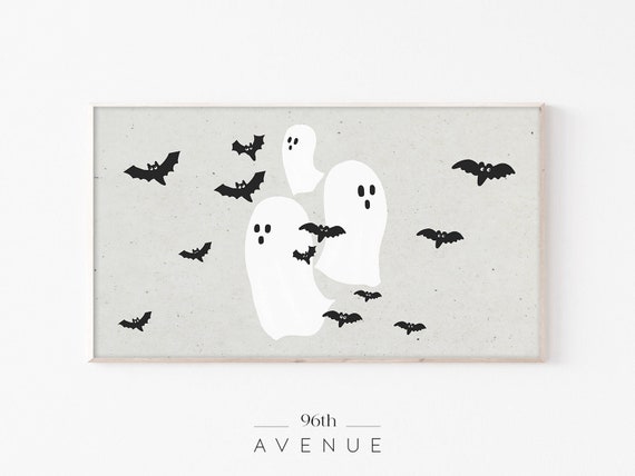 Neutral Halloween Ghosts Spooky Art, Poster Print