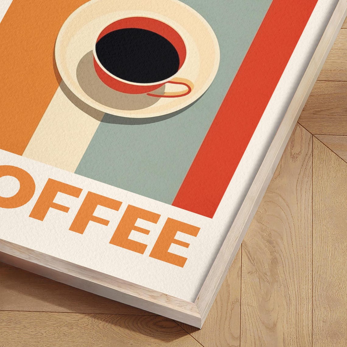 Life Begins After Coffee Retro Striped Coffee Lover Kitchen Poster - Image 2
