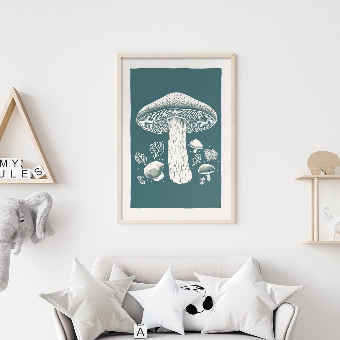 Wild Mushroom Engraved Vintage Botanical Illustration Fungi Poster - Image 2