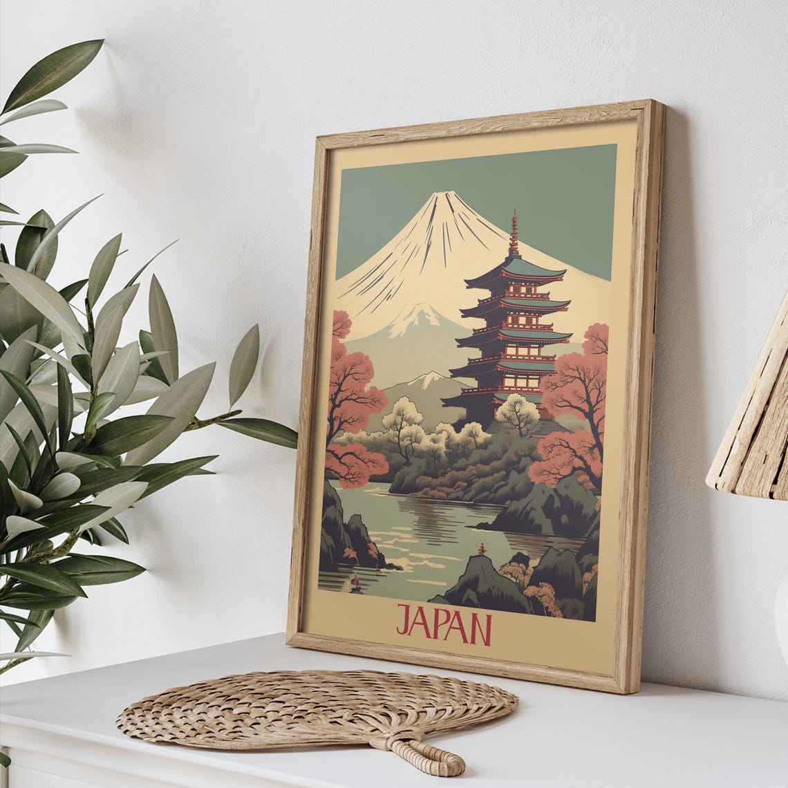 Vintage Japan Tokio Japan Poster Japanisches Dekor Reiseposter Vintage Travel Druck Alte Architektur Reiseposterkunst
