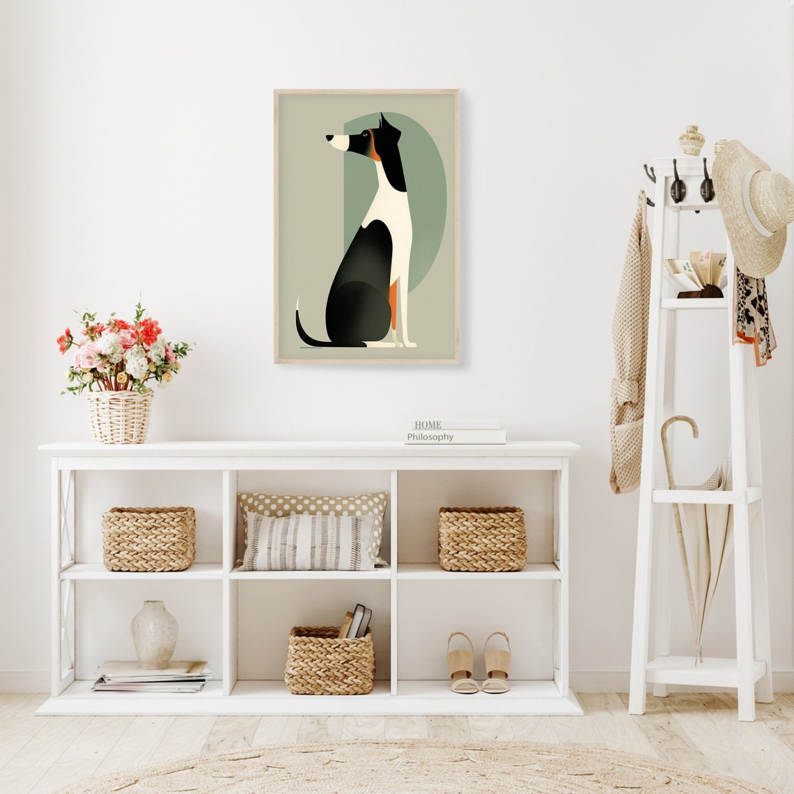 Art Deco Greyhound Portrait Minimalist Symmetrical Dog Poster - Image 2