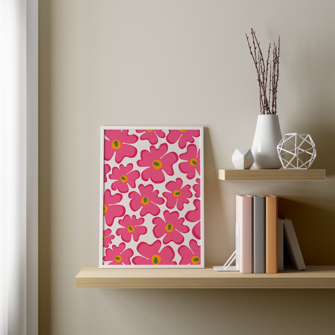 Wavy Flowers Art Print, Funky Abstract Floral - Image 4