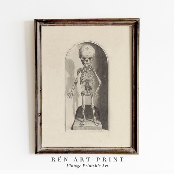 Skeleton Wall Art, Vintage Halloween Decor