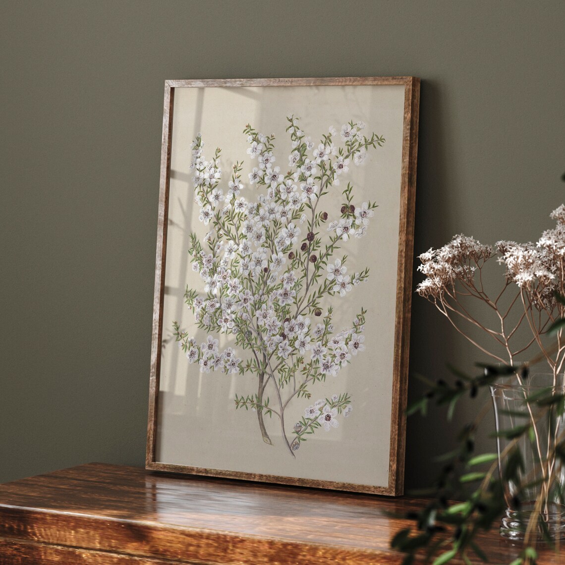 Antique Manuka Plant Painting, Vintage Floral Art Print - Image 2