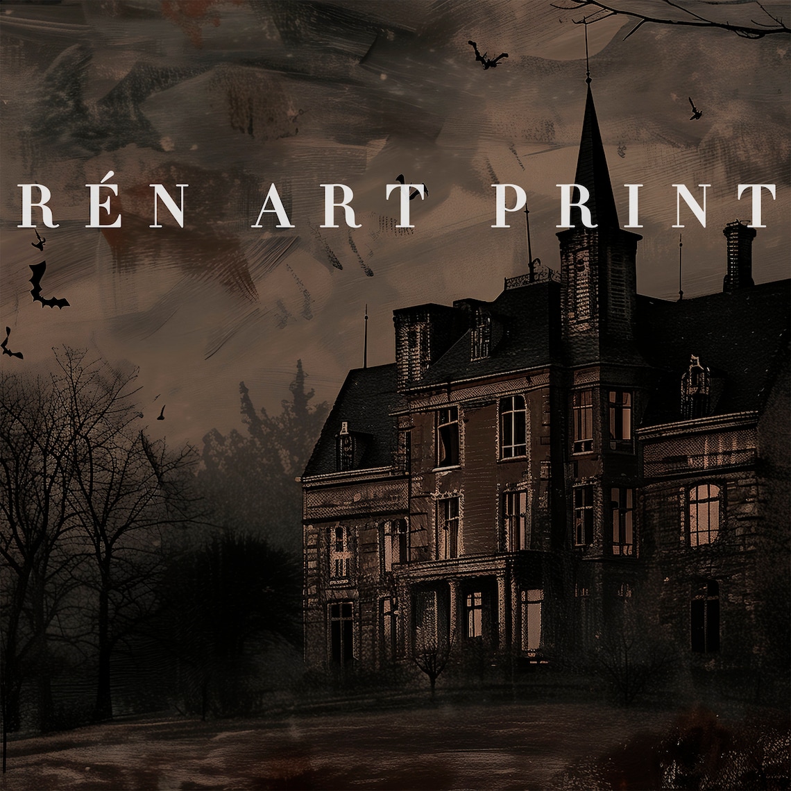 Spooky Haunted Mansion Dark Academia Art Print - Image 3