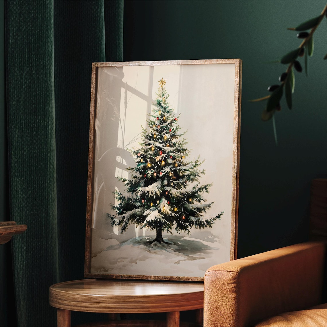 Christmas Tree Rustic Winter Holiday Art Print - Image 2