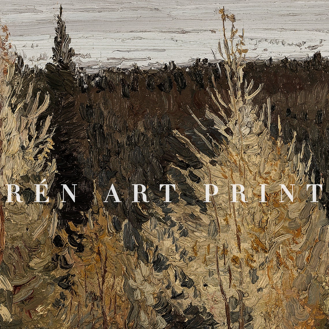 Snowy Forest Edge with Winter Conifers Vintage Frame TV Art Poster - Image 3