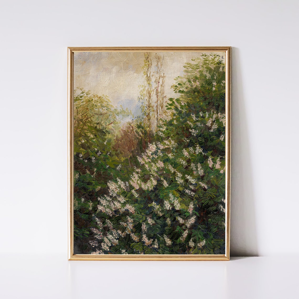 Blooming Lilac Tree Vintage Spring Garden White Flowers Art Poster - Image 2