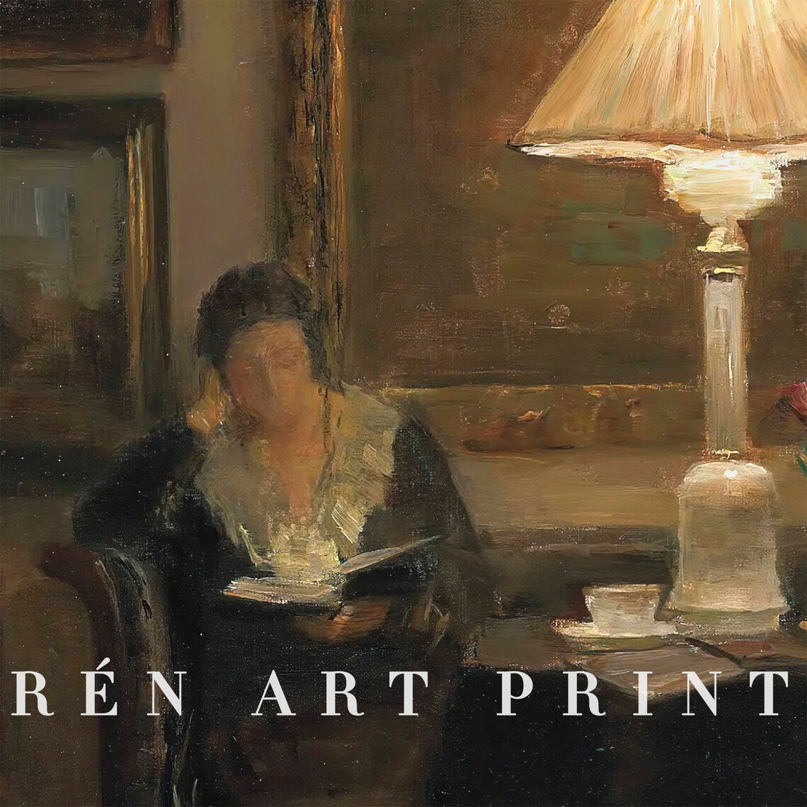 Victorian Woman Reading Portrait Art Print, Dark Academia - Image 3