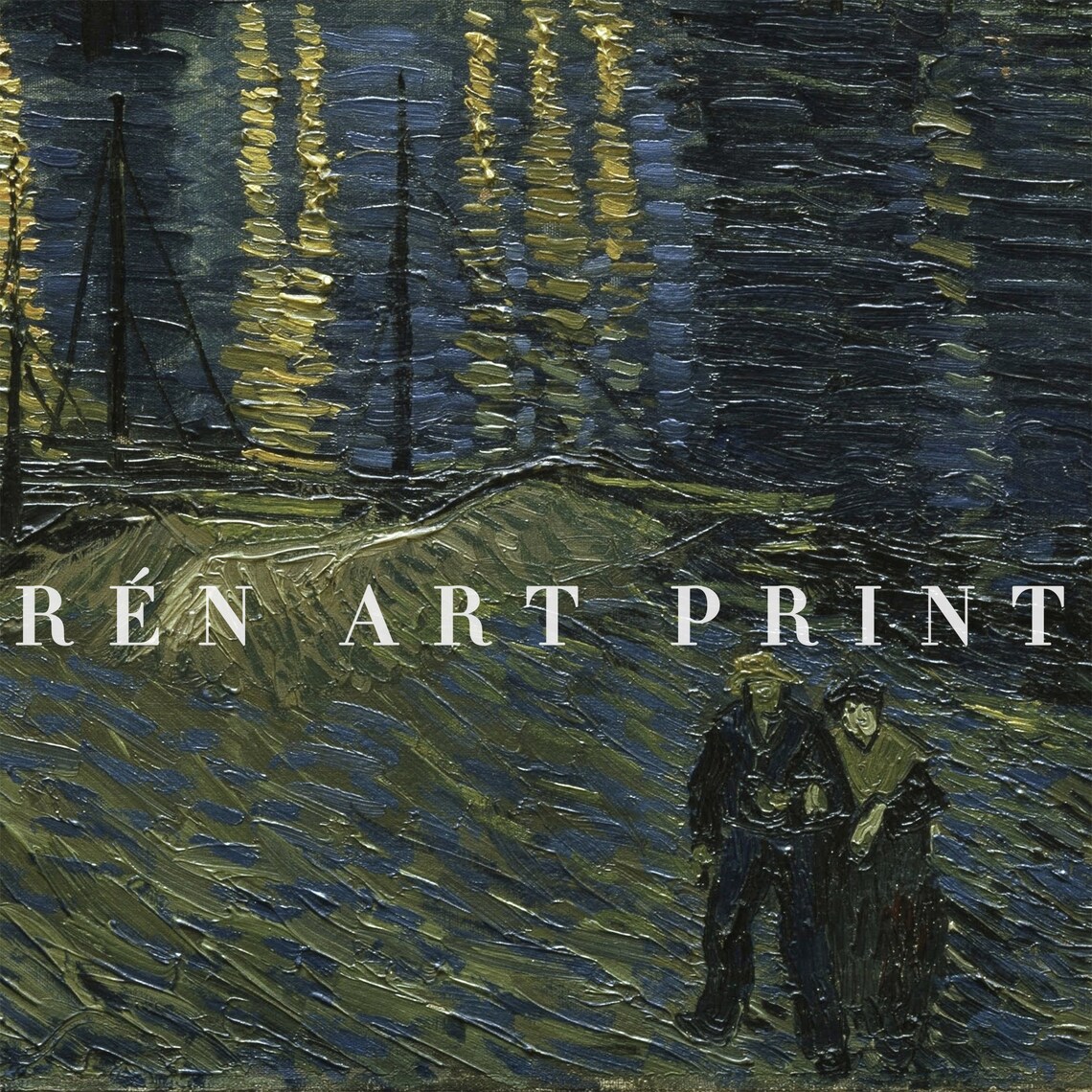 Van Gogh Starry Night Over the Rhone River Famous Painting Art Poster - Image 2