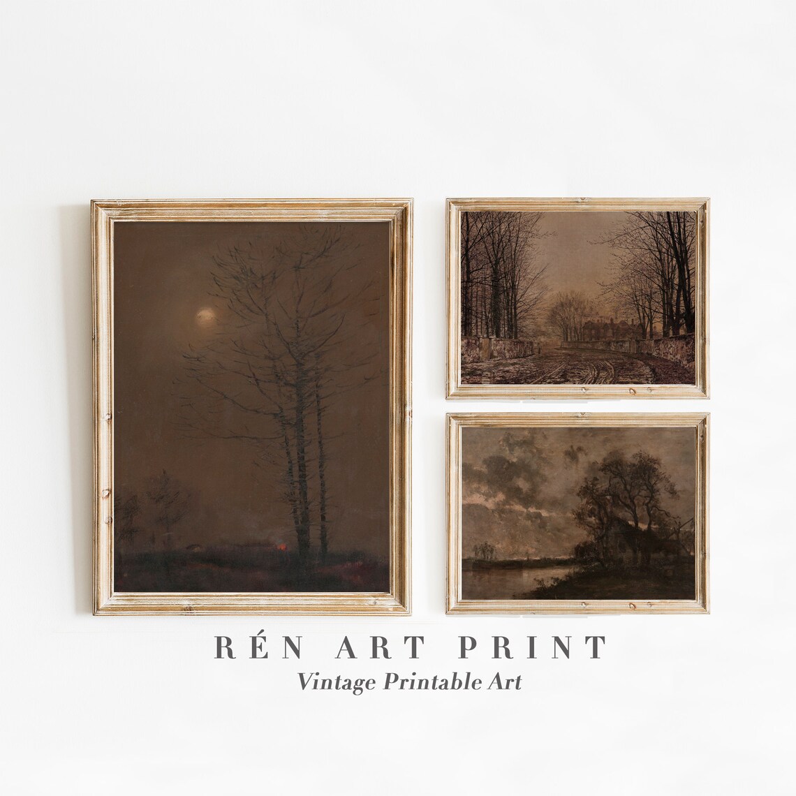 Moody Fall Landscape Vintage Autumn Wall Art Print
