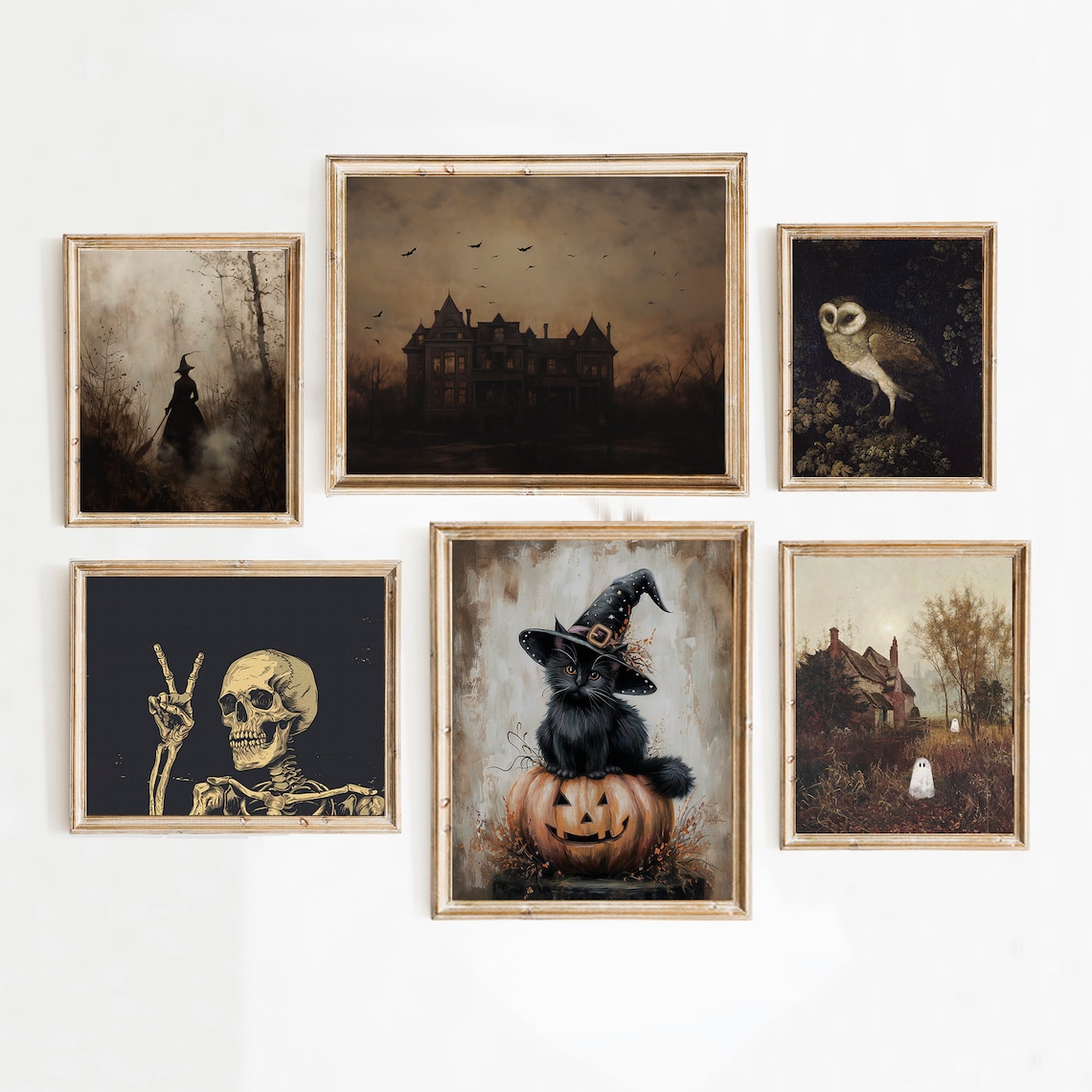 Barn Owl Portrait in Dark Moody Woods Halloween Wildlife Poster - Image 3