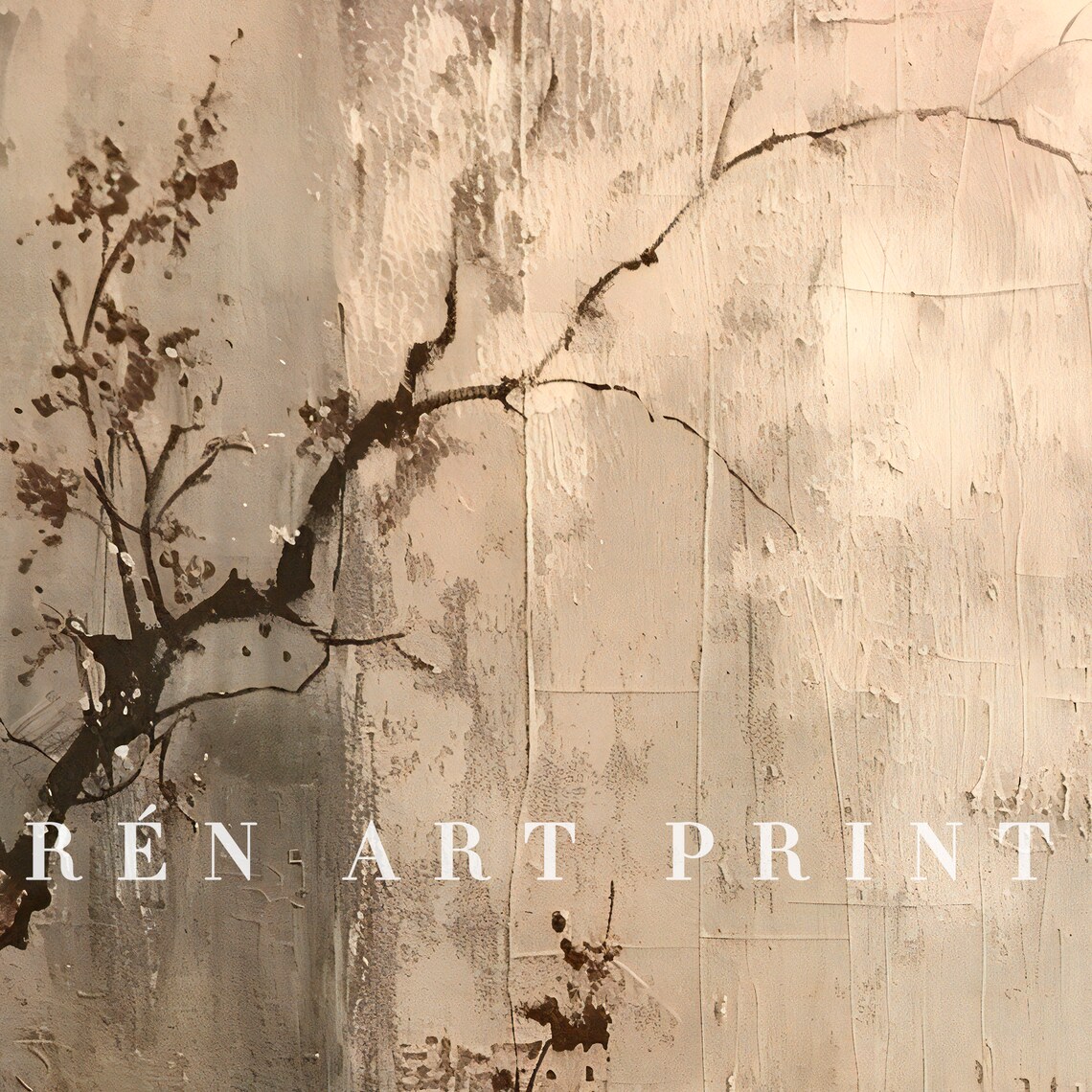 Autumn Branches Minimalist Neutral Beige Vintage Botanical Art Poster - Image 3