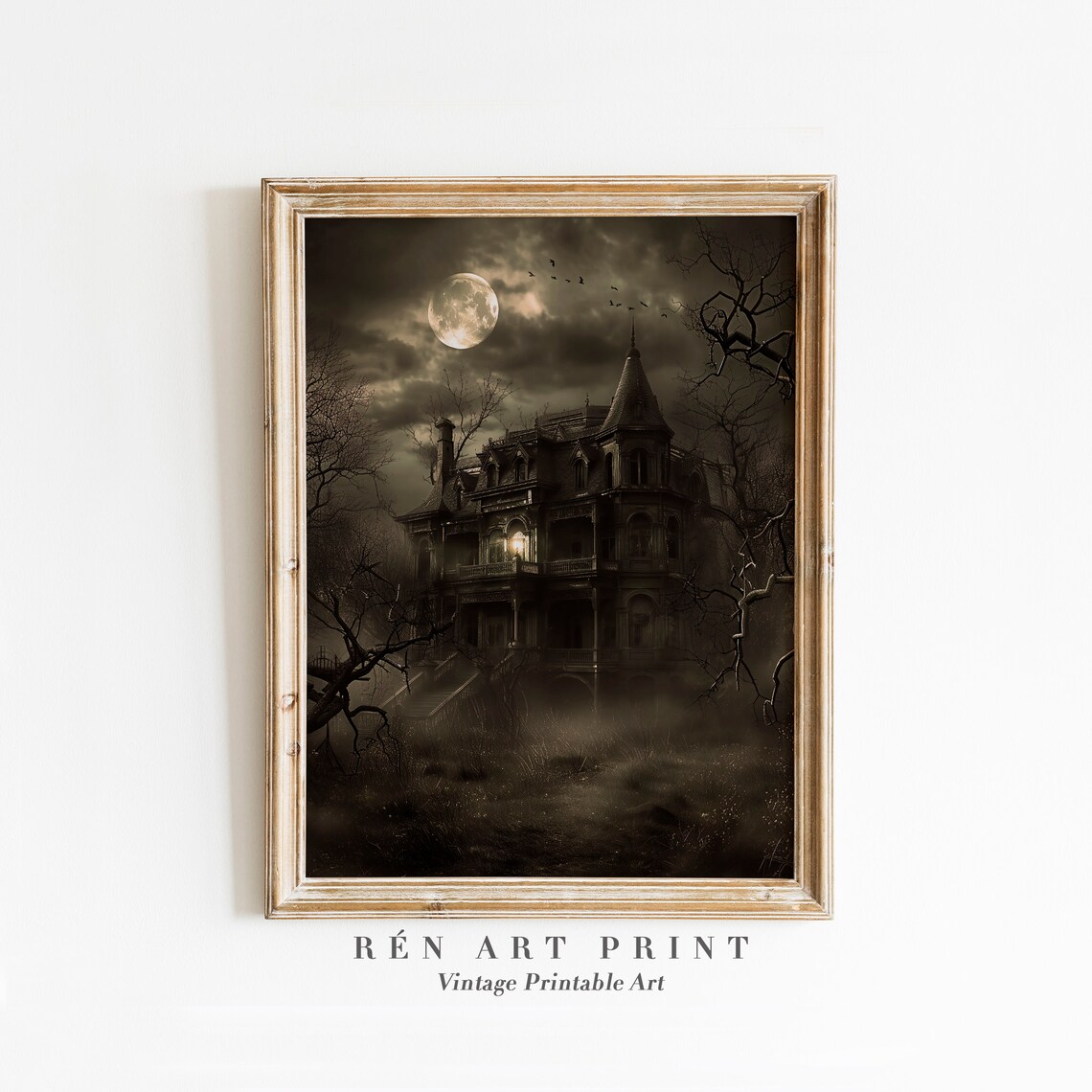 Haunted House Halloween Vintage Scary House Art Print