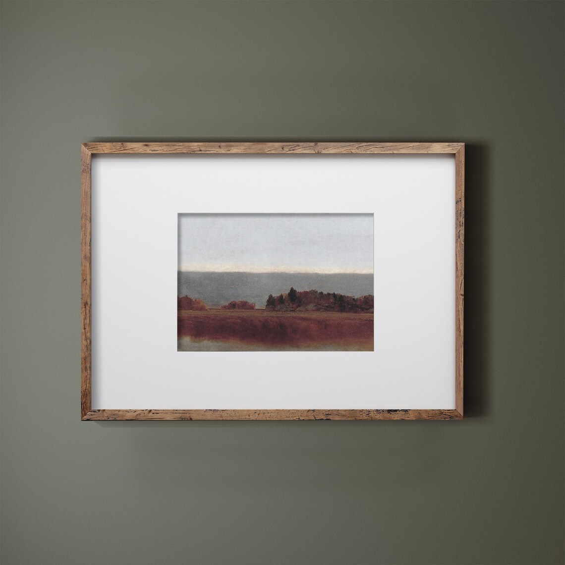 Moody Autumn Marsh Vintage Russet Wetland Fall Landscape Art Poster - Image 3