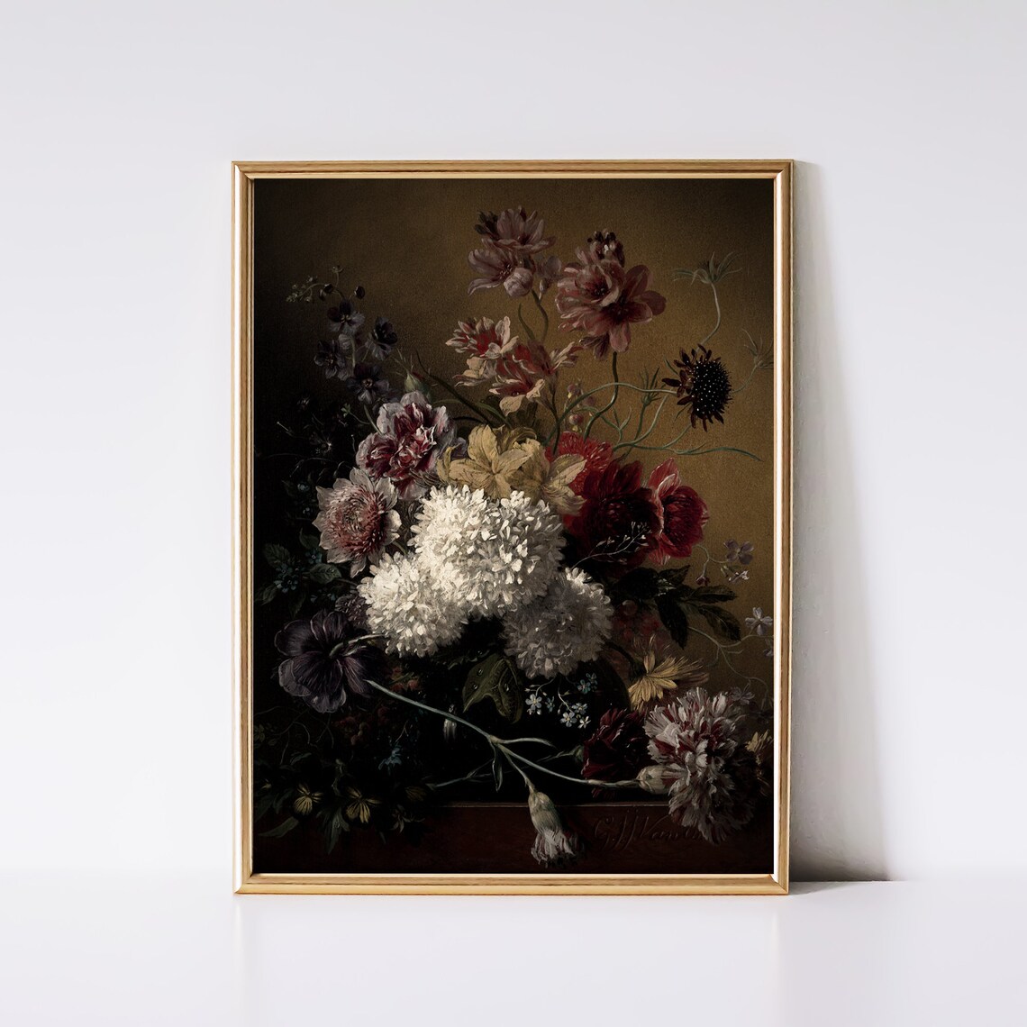 6 Piece Floral Still Life Gallery Wall Botanical Vintage Print - Image 2