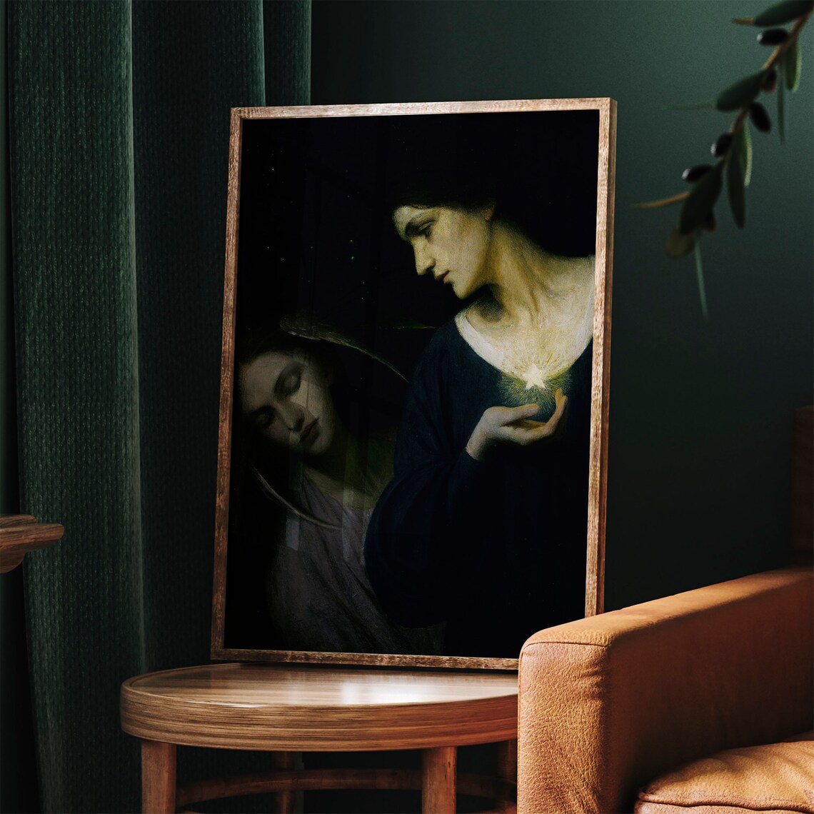 Night and Her Daughter Sleep Mythology Painting Vintage Print - Image 3