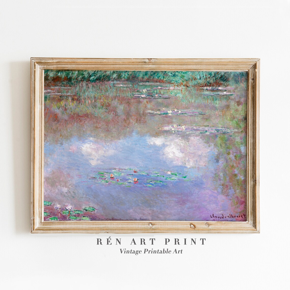Monet Water Lilies Vintage Floral Art Print