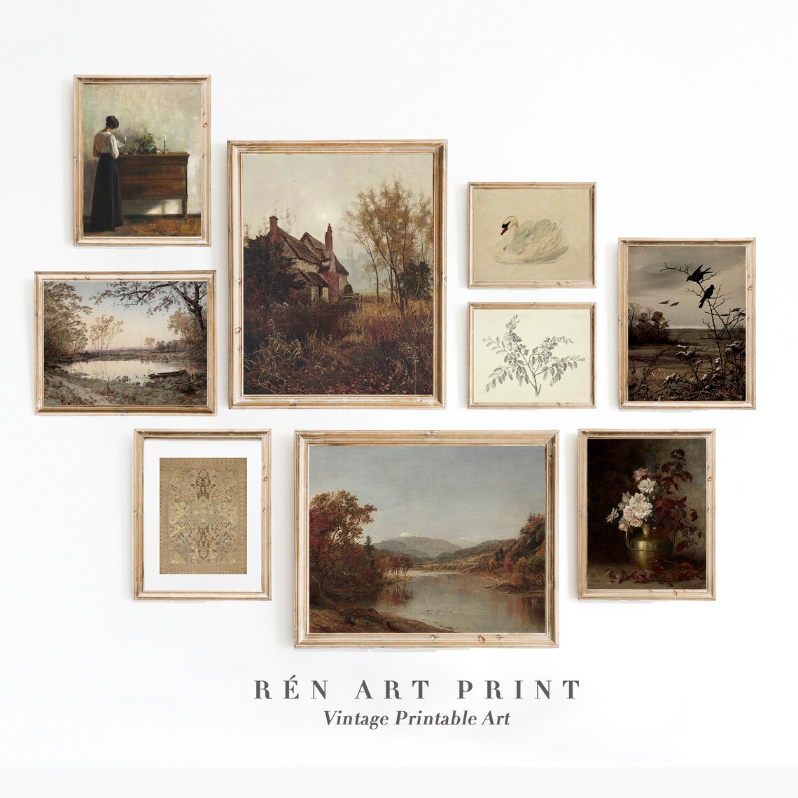 Autumn Gallery Wall Set, Vintage Cottagecore Art Print