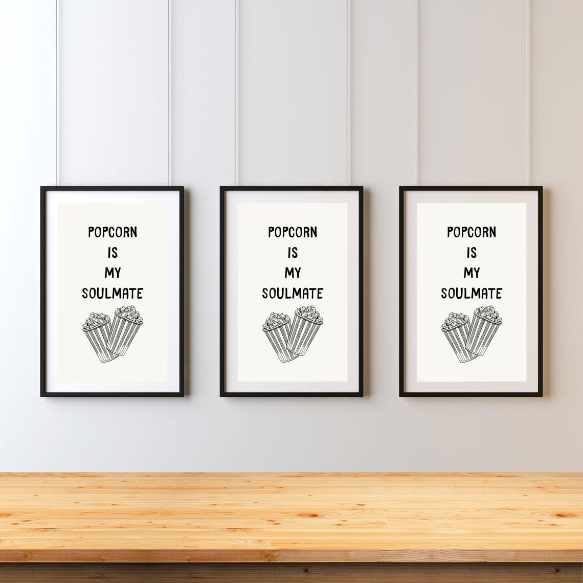 Popcorn Is My Soulmate Fun Kitchen Wall Art Aesthetic Wall Poster Cute Kitchen Decor Minimalist Kitchen Poster - Image 3