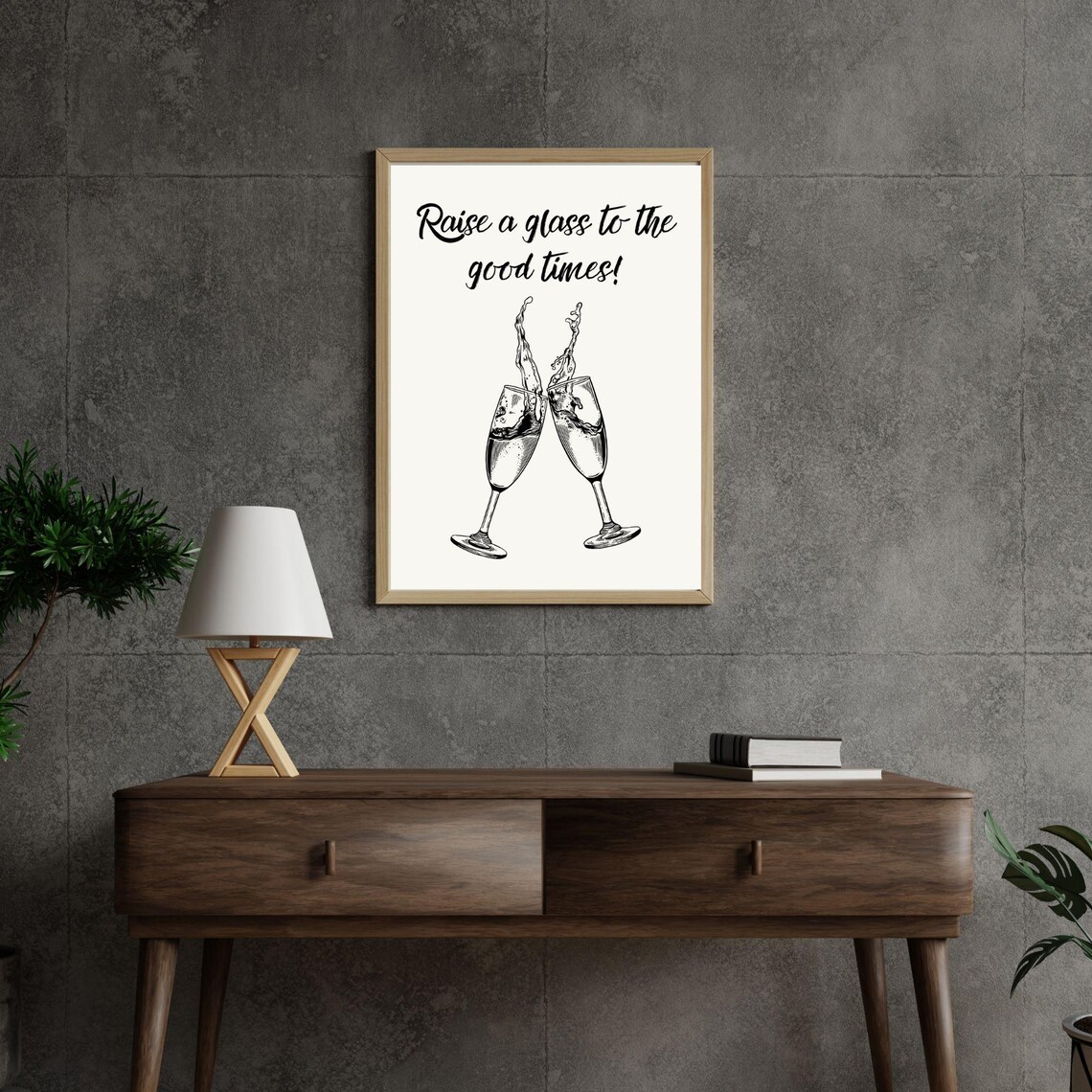 Raise A Glass To The Good Times Champagne Toast Minimalist Wall Poster - Image 5