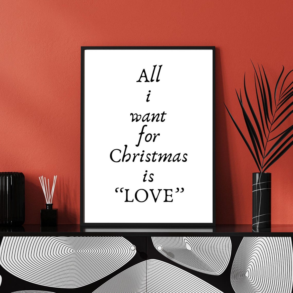 All I Want For Christmas Is Love Minimalist Script Holiday Poster - Image 4