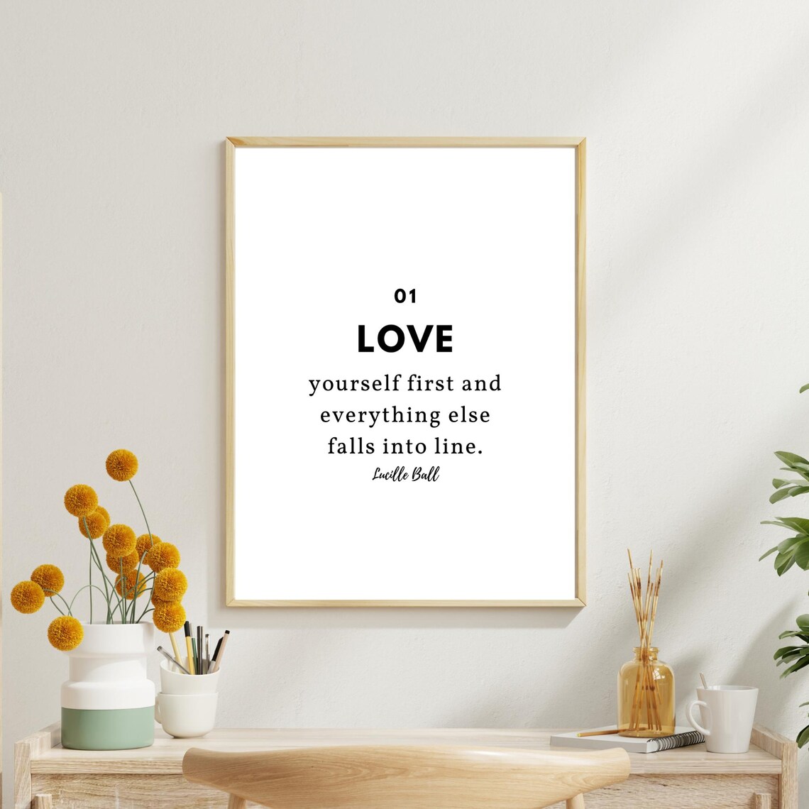 Be Yourself Love Yourself Trust Yourself Minimalist Quote Print Poster - Image 3