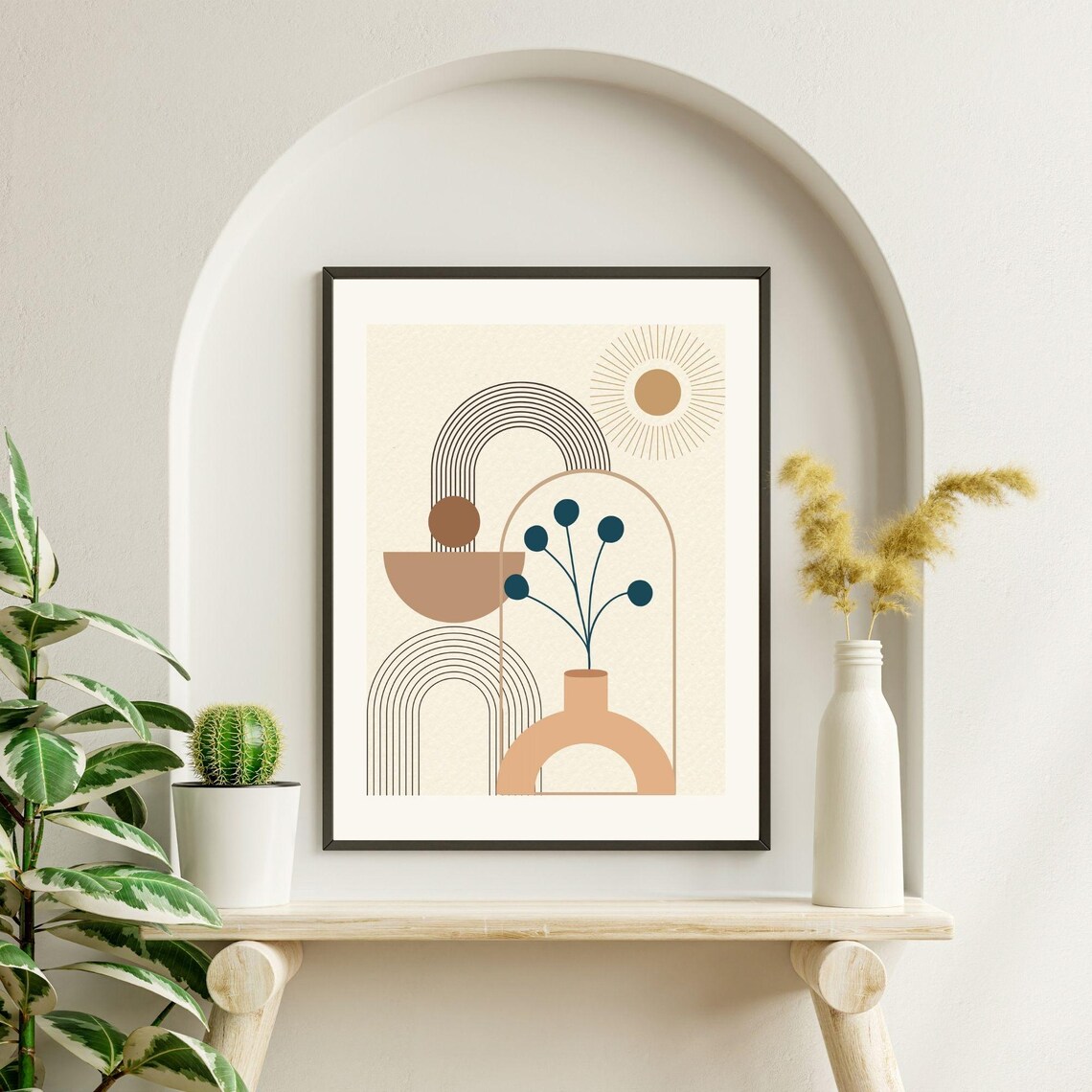 Boho Natural Tones Vase And Shapes, Minimalist Poster - Image 6