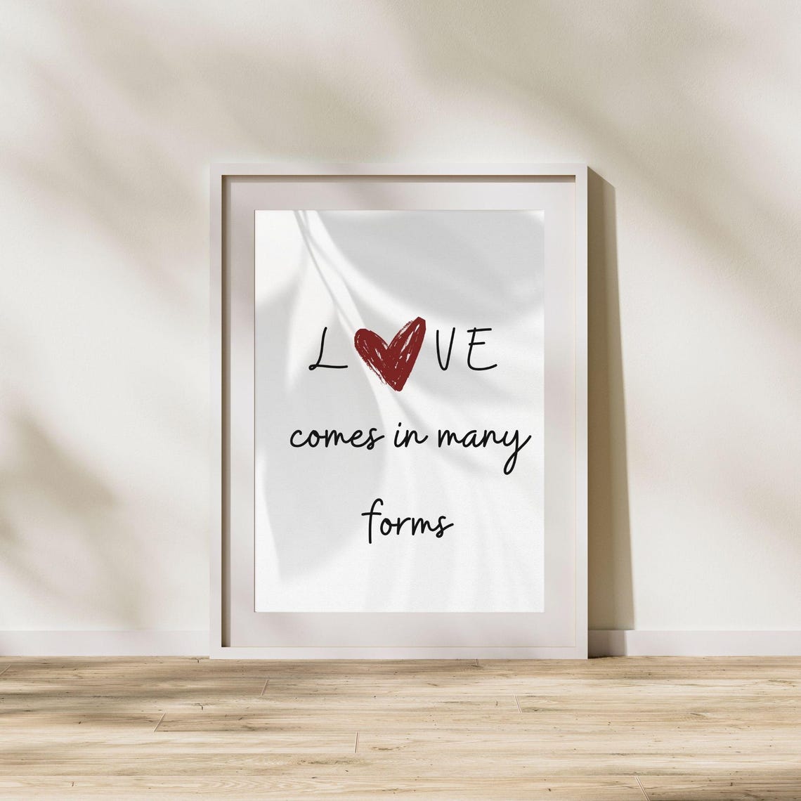 Love Comes In Many Forms Red Heart Minimalist Romantic Wall Poster - Image 4