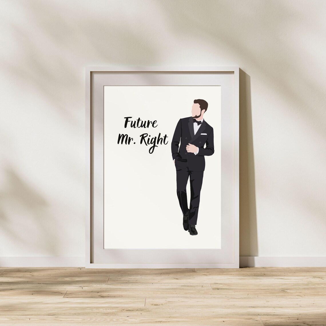 Future Mr Right Minimalist Art Print, Groom Illustration - Image 4