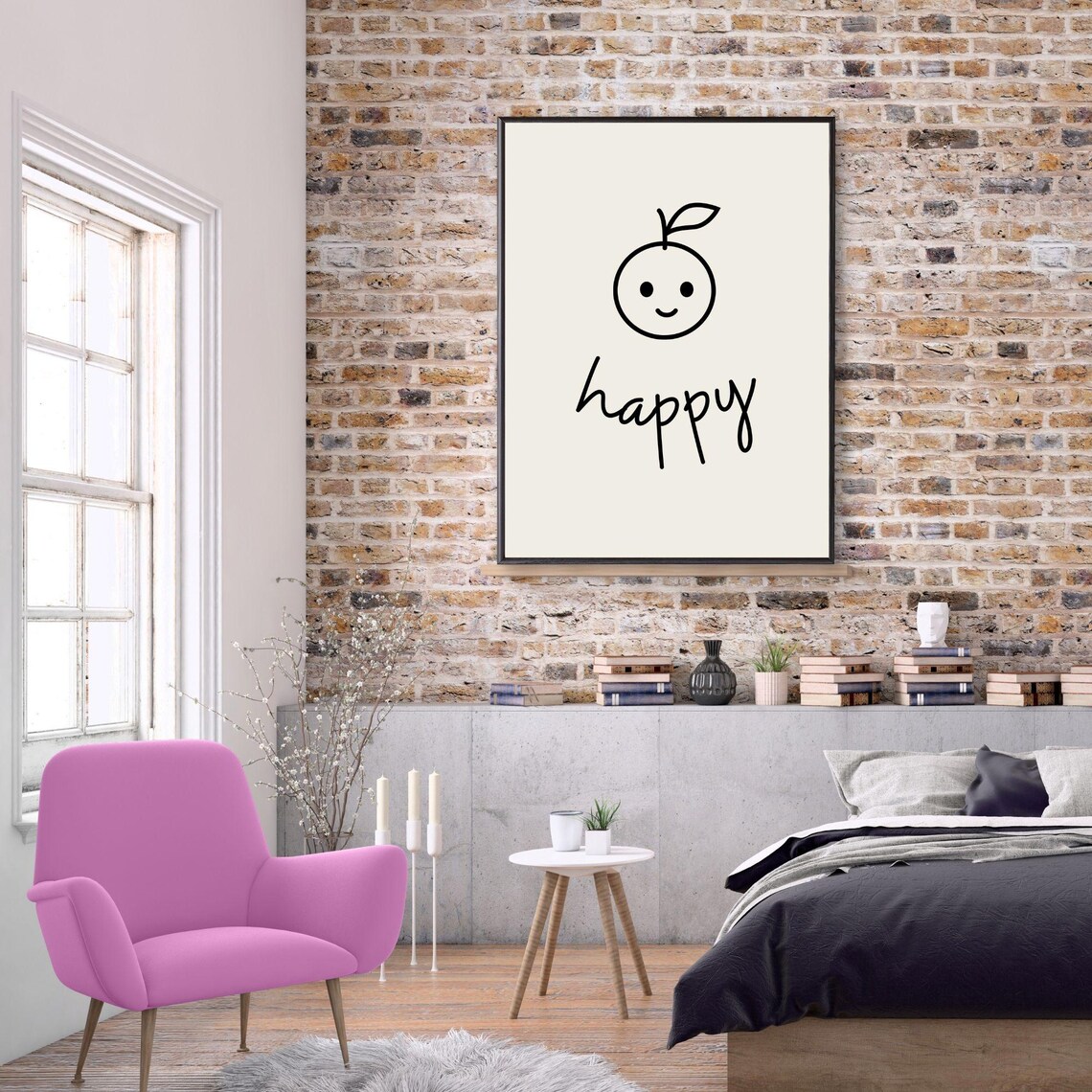 Happy Smiling Fruit Minimalist Positive Mood Cheerful Wall Art Poster - Image 2