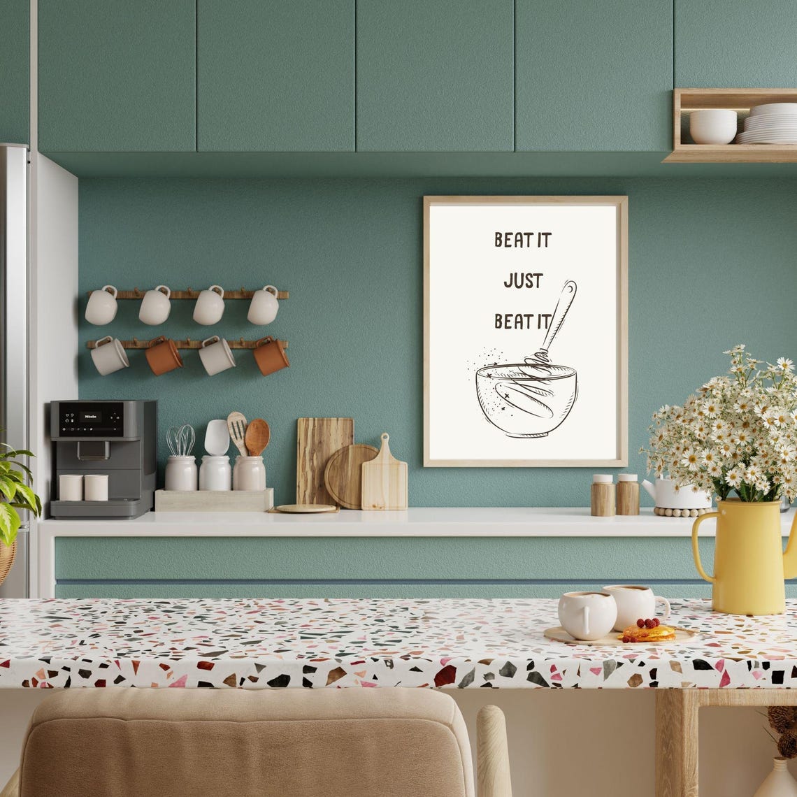 Beat It Just Beat It Fun Kitchen Wall Art Cute Wall Poster Aesthetic Kitchen Decor Minimalist Wall Decor - Image 5