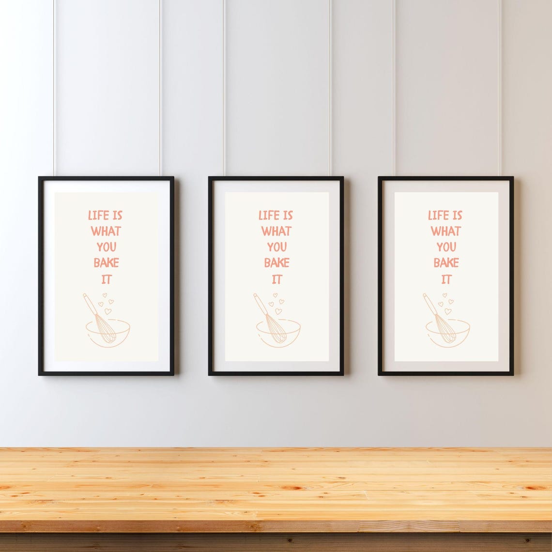 Life Is What You Bake It Playful Kitchen Wall Art Aesthetic Kitchen Poster Cute Minimalist Wall Art Wall Poster - Image 4